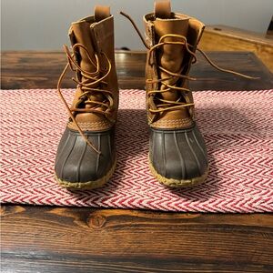 L.L. Bean Brown and Tan Kids Rain & Snow Boots